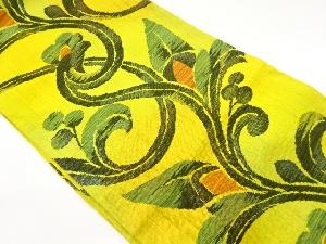 手織り真綿紬花唐草模様織出し名古屋帯